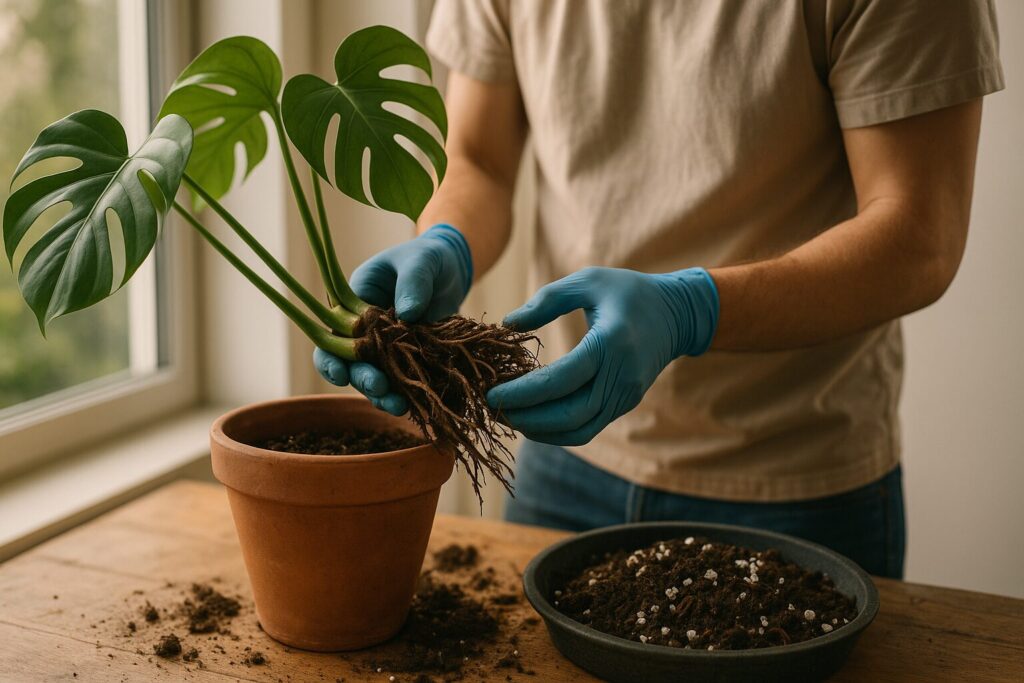 モンステラ 植え替え 根っこ
