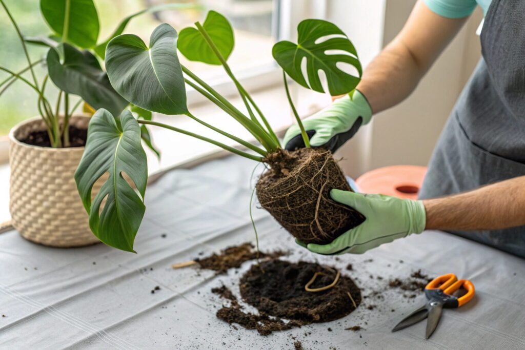 モンステラ 植え替え 株分け