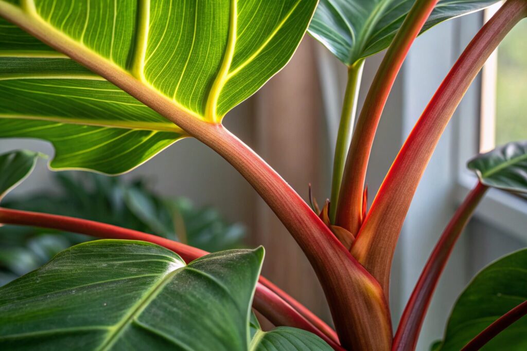 観葉植物の葉が赤くなるのはなぜですか?