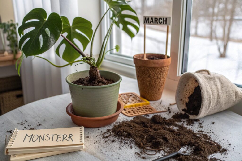 モンステラ 植え替え 3月