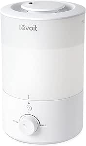 【節電対策】Levoit (レボイト) 加湿器 アロマ 卓上 大容量 3L 17畳まで対応 小型 超音波式 28dB 省エネ 静音 上から給水 ナイトライト 220ml/h 25時間連続稼働 消灯可能 おしゃれ 空焚き防止 寝室 Dual150 ホワイト