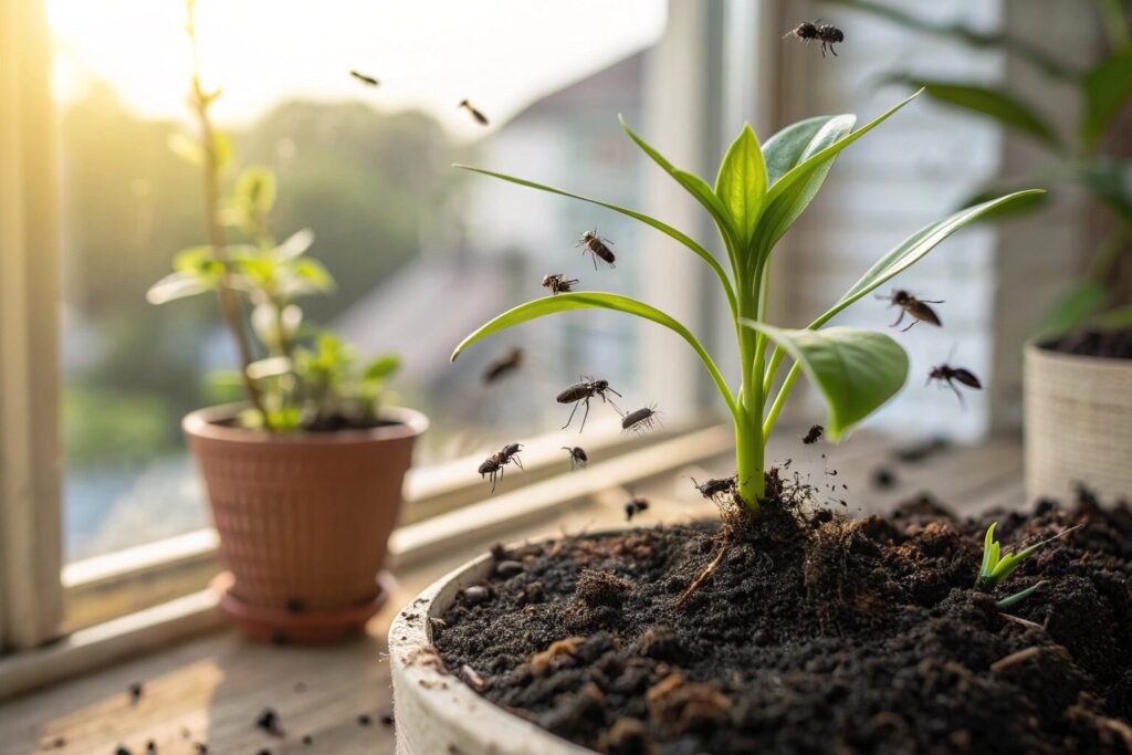 観葉植物 虫 黒い 小さい 飛ぶ